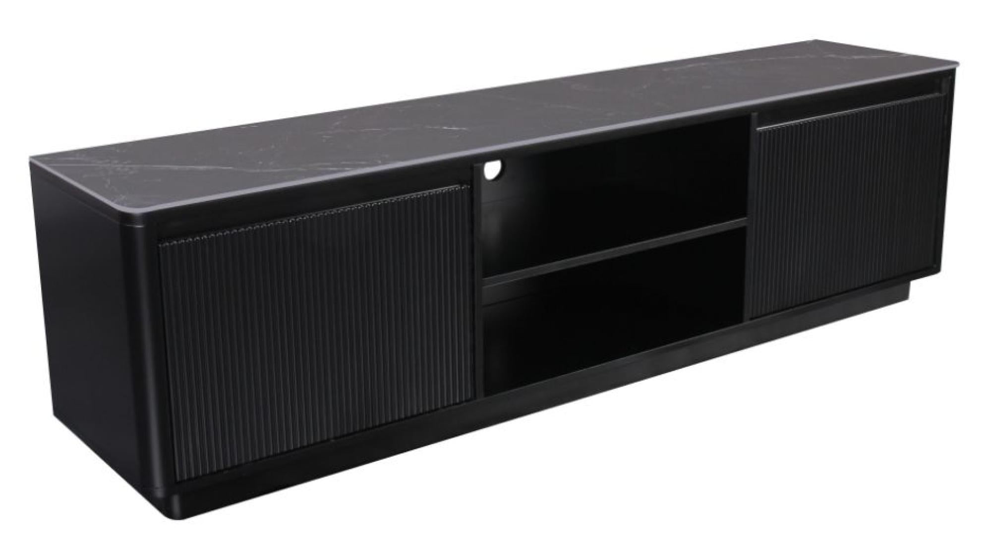 Dante Black Ceramic Fluted TV Unit
