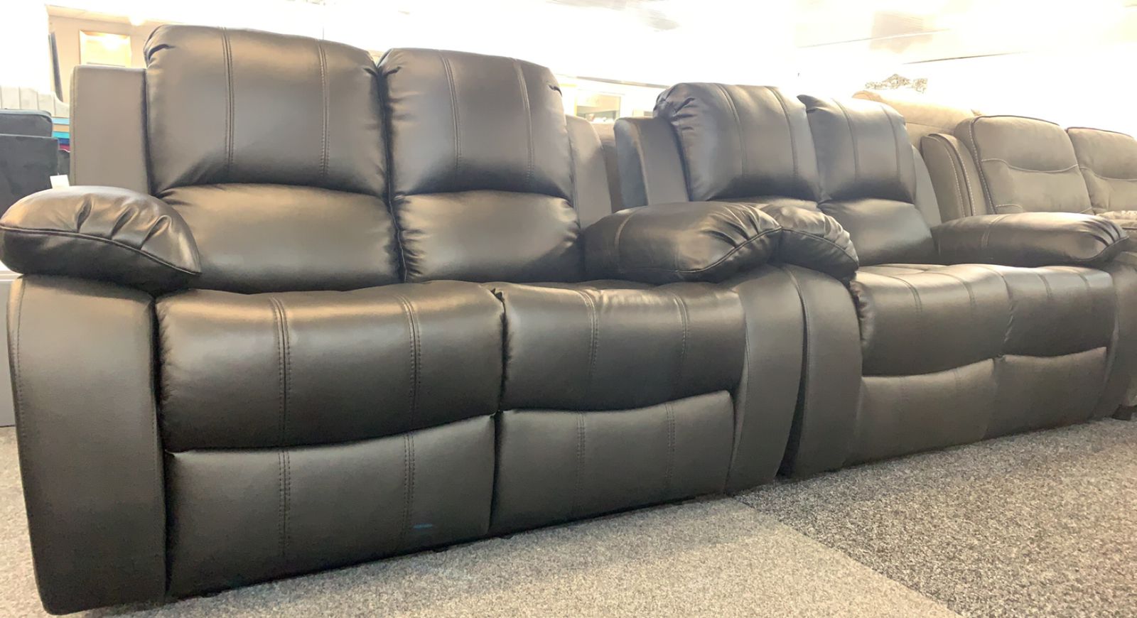 Panana Modern Compact Leather 2 Seater Sofas