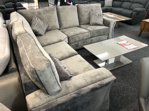 Fabric Corner Sofa in Grey