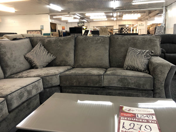Fabric Corner Sofa in Grey