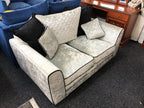 White/Light Grey Fabric Sofa Set